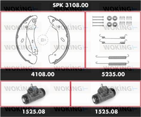 Woking SPK 3108.00 - Komplet kočnica, bubanj kočnice www.molydon.hr