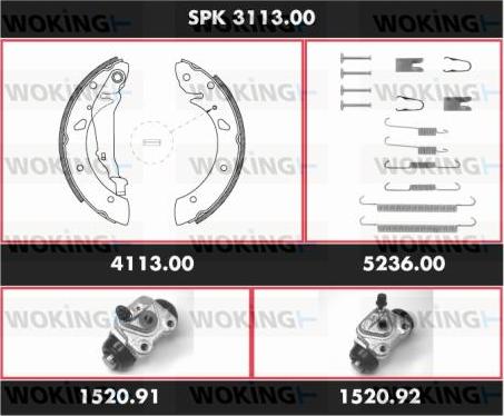 Woking SPK 3113.00 - Komplet kočnica, bubanj kočnice www.molydon.hr