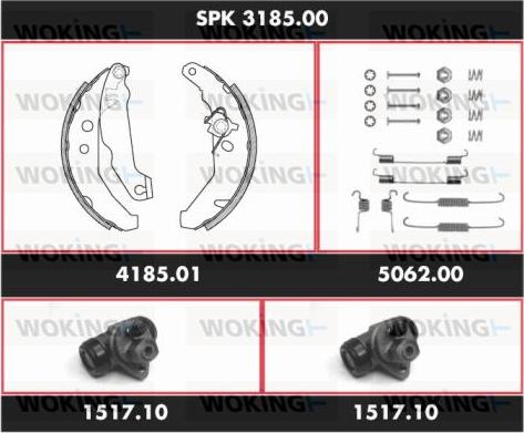 Woking SPK 3185.00 - Komplet kočnica, bubanj kočnice www.molydon.hr