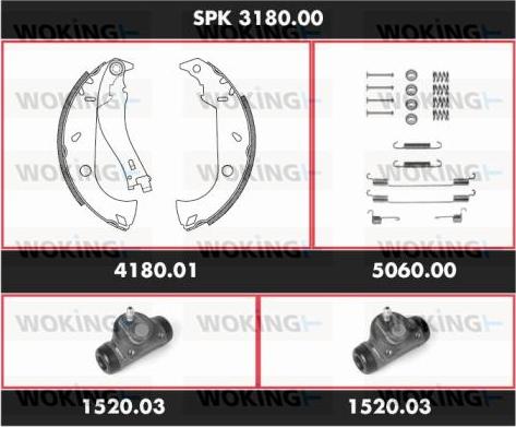 Woking SPK 3180.00 - Komplet kočnica, bubanj kočnice www.molydon.hr