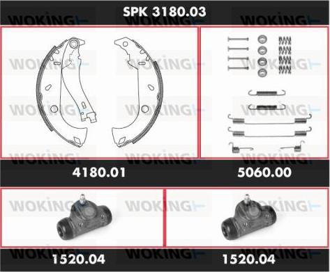 Woking SPK 3180.03 - Komplet kočnica, bubanj kočnice www.molydon.hr