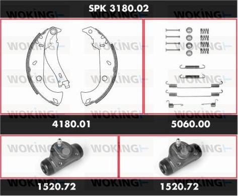 Woking SPK 3180.02 - Komplet kočnica, bubanj kočnice www.molydon.hr