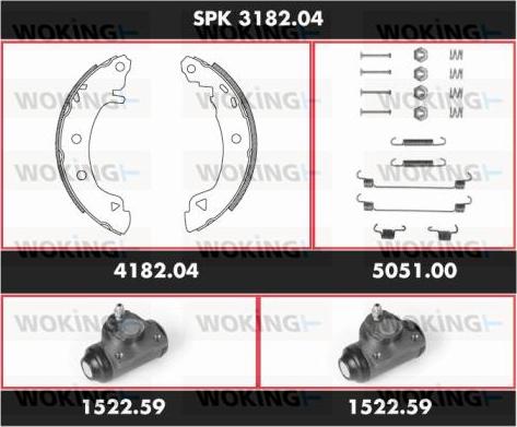 Woking SPK 3182.04 - Komplet kočnica, bubanj kočnice www.molydon.hr