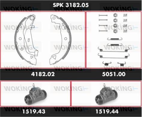 Woking SPK 3182.05 - Komplet kočnica, bubanj kočnice www.molydon.hr