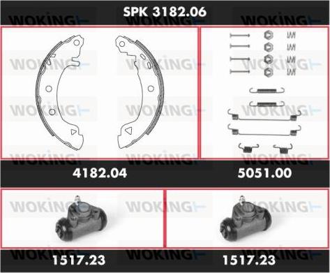 Woking SPK 3182.06 - Komplet kočnica, bubanj kočnice www.molydon.hr