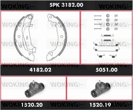 Woking SPK 3182.00 - Komplet kočnica, bubanj kočnice www.molydon.hr