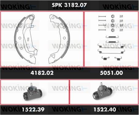 Woking SPK 3182.07 - Komplet kočnica, bubanj kočnice www.molydon.hr