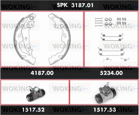 Woking SPK 3187.01 - Komplet kočnica, bubanj kočnice www.molydon.hr