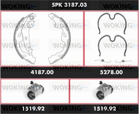 Woking SPK 3187.03 - Komplet kočnica, bubanj kočnice www.molydon.hr