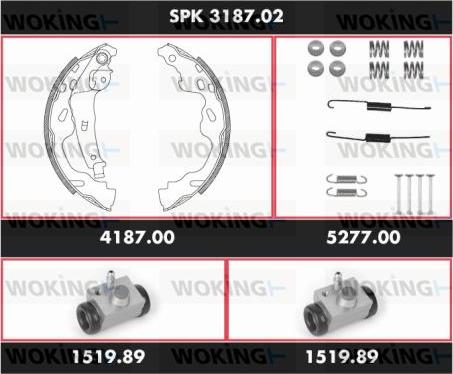 Woking SPK 3187.02 - Komplet kočnica, bubanj kočnice www.molydon.hr