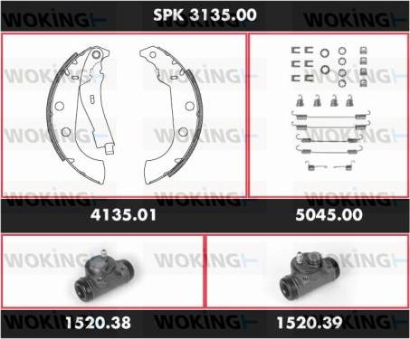 Woking SPK 3135.00 - Komplet kočnica, bubanj kočnice www.molydon.hr