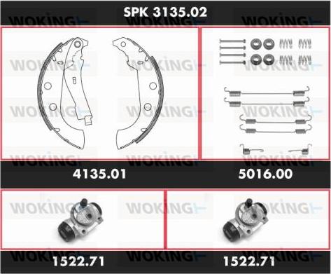 Woking SPK 3135.02 - Komplet kočnica, bubanj kočnice www.molydon.hr