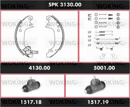 Woking SPK 3130.00 - Komplet kočnica, bubanj kočnice www.molydon.hr