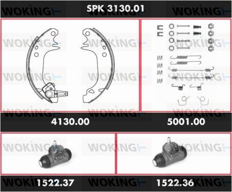 Woking SPK 3130.01 - Komplet kočnica, bubanj kočnice www.molydon.hr