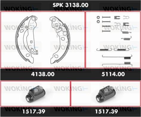 Woking SPK 3138.00 - Komplet kočnica, bubanj kočnice www.molydon.hr