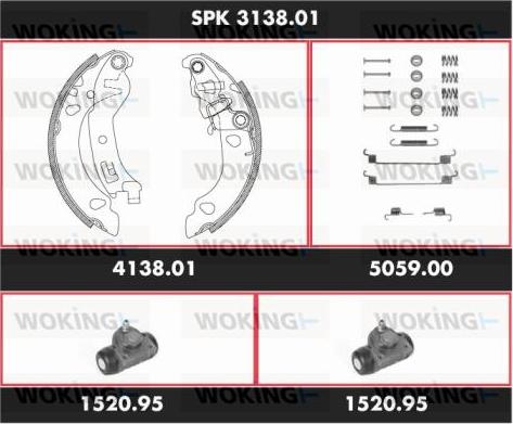 Woking SPK 3138.01 - Komplet kočnica, bubanj kočnice www.molydon.hr