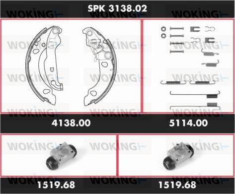 Woking SPK 3138.02 - Komplet kočnica, bubanj kočnice www.molydon.hr