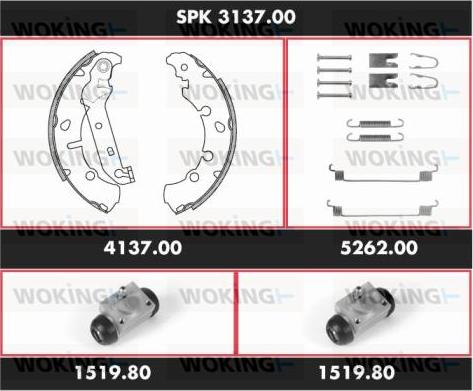 Woking SPK 3137.00 - Komplet kočnica, bubanj kočnice www.molydon.hr