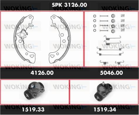 Woking SPK 3126.00 - Komplet kočnica, bubanj kočnice www.molydon.hr