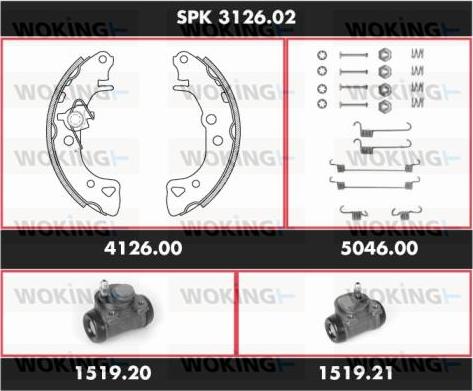 Woking SPK 3126.02 - Komplet kočnica, bubanj kočnice www.molydon.hr