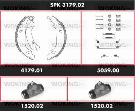 Woking SPK 3179.02 - Komplet kočnica, bubanj kočnice www.molydon.hr