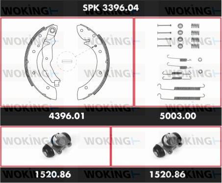 Woking SPK 3396.04 - Komplet kočnica, bubanj kočnice www.molydon.hr