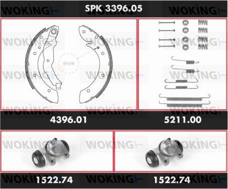 Woking SPK 3396.05 - Komplet kočnica, bubanj kočnice www.molydon.hr