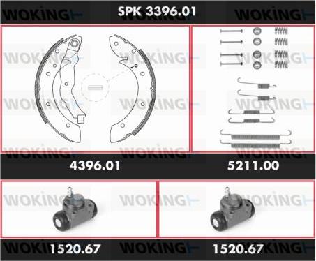 Woking SPK 3396.01 - Komplet kočnica, bubanj kočnice www.molydon.hr