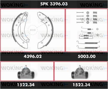 Woking SPK 3396.03 - Komplet kočnica, bubanj kočnice www.molydon.hr