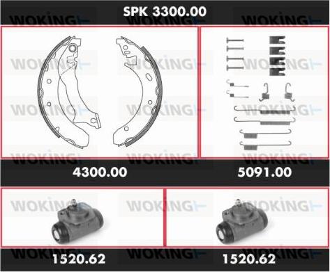 Woking SPK 3300.00 - Komplet kočnica, bubanj kočnice www.molydon.hr