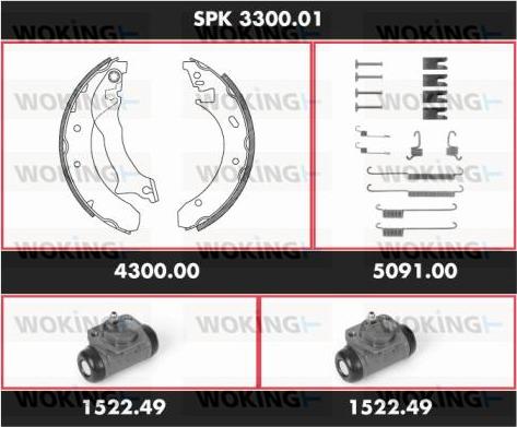 Woking SPK 3300.01 - Komplet kočnica, bubanj kočnice www.molydon.hr