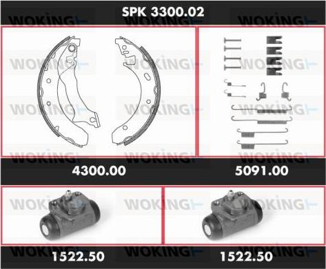 Woking SPK 3300.02 - Komplet kočnica, bubanj kočnice www.molydon.hr