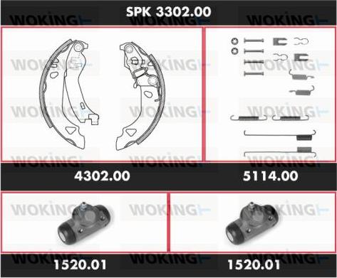 Woking SPK 3302.00 - Komplet kočnica, bubanj kočnice www.molydon.hr