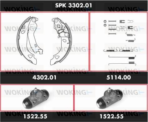 Woking SPK 3302.01 - Komplet kočnica, bubanj kočnice www.molydon.hr
