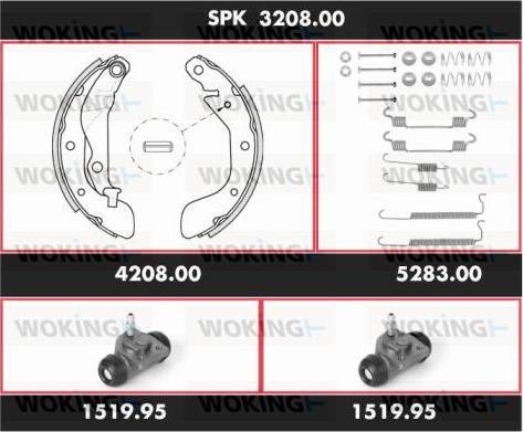 Woking SPK 3208.00 - Komplet kočnica, bubanj kočnice www.molydon.hr