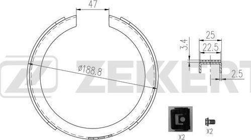 Zekkert BK-4015 - Komplet kočnica, bubanj kočnice www.molydon.hr