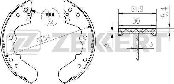 Zekkert BK-4165 - Komplet kočnica, bubanj kočnice www.molydon.hr