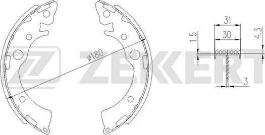 Zekkert BK-4161 - Komplet kočnica, bubanj kočnice www.molydon.hr