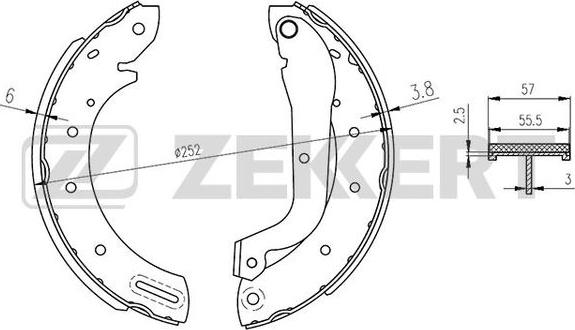 Zekkert BK-4133 - Komplet kočnica, bubanj kočnice www.molydon.hr