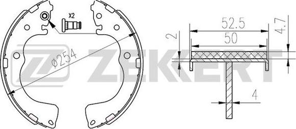 Zekkert BK-4173 - Komplet kočnica, bubanj kočnice www.molydon.hr