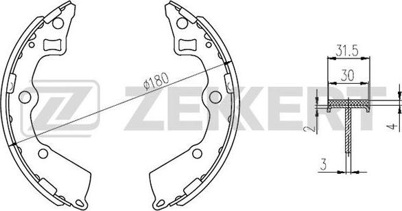 Zekkert BK-4258 - Komplet kočnica, bubanj kočnice www.molydon.hr