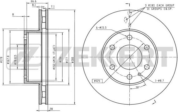 Zekkert BS-5943 - Kočioni disk www.molydon.hr