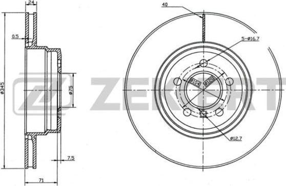 Zekkert BS-5956 - Kočioni disk www.molydon.hr