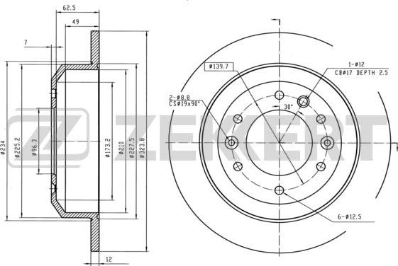 Zekkert BS-5969 - Kočioni disk www.molydon.hr