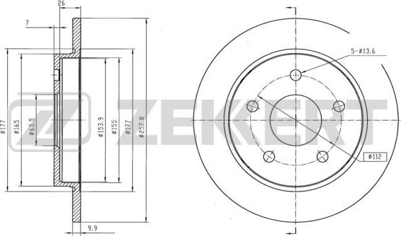 Zekkert BS-5980 - Kočioni disk www.molydon.hr