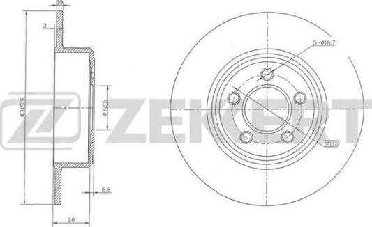 Zekkert BS-5933 - Kočioni disk www.molydon.hr