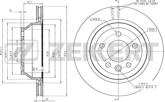 Zekkert BS-5974 - Kočioni disk www.molydon.hr