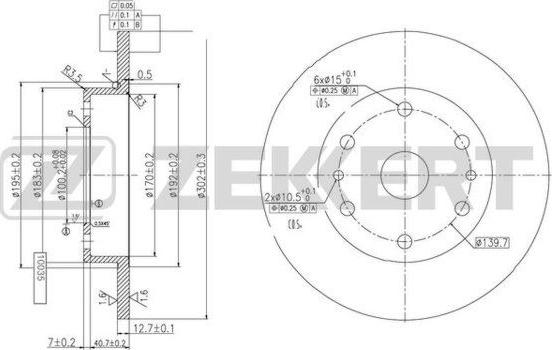 Zekkert BS-5978 - Kočioni disk www.molydon.hr