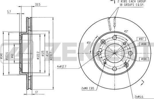 Zekkert BS-5462 - Kočioni disk www.molydon.hr