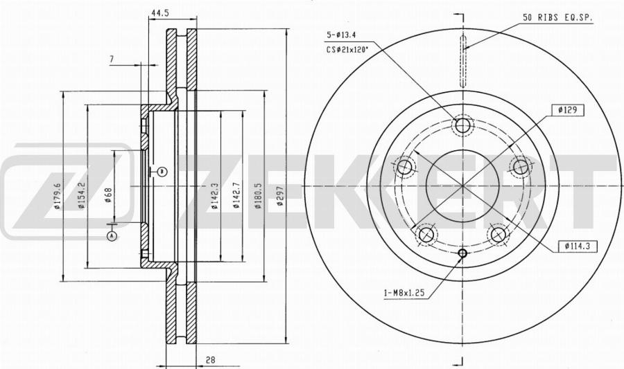 Zekkert BS-5488B - Kočioni disk www.molydon.hr